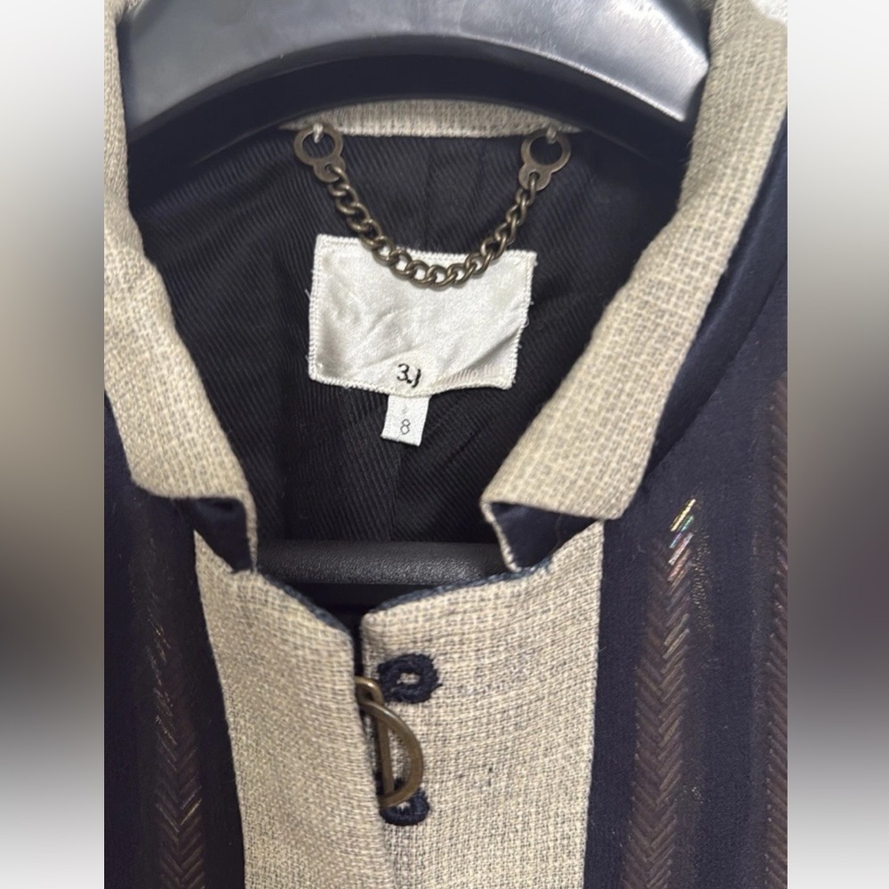 3.1 Phillip Lim Structured Beaded Jacket Size 8 Blue - Picture 3 of 4